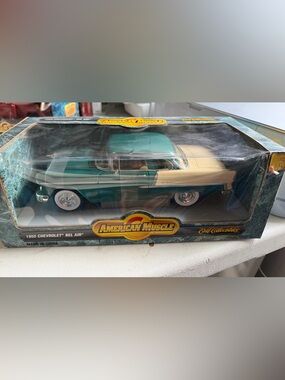 American Muscle 1955 Chevy Bel Air Teal & Cream Diecast Car